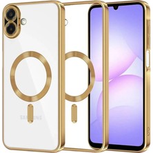 Cepmoda Samsung Galaxy A07 4g Uyumlu Magsafe Destekli Kılıf - Arkası Şeffaf - Gold