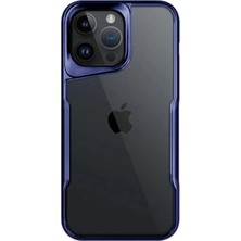Cepmoda iPhone 16 Pro Şeffaf Arka Mat Silikon Kılıf Darbe Korumalı - Lacivert