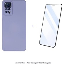 Cepmoda Redmi Note 11 Pro Lansman Kılıf + Tam Kaplayan Antistatik Ekran Koruyucu Set - Lila