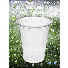 Yorulmaz Ambalaj 🥤 🥤 400 cc Plastik Bardak 50 ’li Şeffaf Kullan At Soğuk Içecek Bardağı Dayanıklı Tek Kullanımlık Bardak