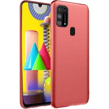 Cepmoda Samsung Galaxy M31 Lansman Kılıf - Iç Kısmı Kadife Kaplı - Esnek Silikon Kapak - Kiremit