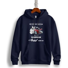 MGAX Motosiklet Koruyucu Meleğiniz Baskılı Regular Kapşonlu Sweatshirt
