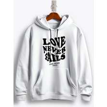 MGAX Aşk Love Never Fails Baskılı Regular Kapşonlu Sweatshirt