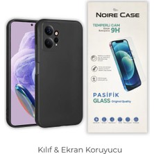 Cepmoda Redmi Note 12 4g Uyumlu Silikon Telefon Kılıfı ve Temperli Cam Ekran Koruyucu 2’li Set - Siyah
