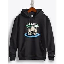 MGAX Deniz Summer Skull Baskılı Regular Kapşonlu Sweatshirt