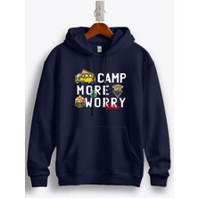MGAX Kampçı Camp More Worry Less Baskılı Regular Kapşonlu Sweatshirt