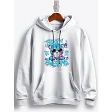 MGAX Sevimli Ayı Born To Be Awesome Baskılı Regular Kapşonlu Sweatshirt