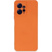 Cepmoda Redmi Note 12 4g Lansman Kılıf - Iç Kısmı Kadife Kaplı - Esnek Silikon Kapak - Turuncu
