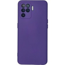 Cepmoda Oppo Reno 5 Lite Lansman Kılıf - Iç Kısmı Kadife Kaplı - Esnek Silikon Kapak - Mor