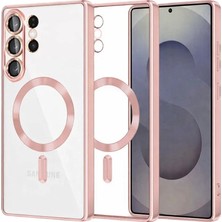 Cepmoda Samsung Galaxy S26 Ultra Uyumlu Magsafe Destekli Kılıf - Arkası Şeffaf - Rose