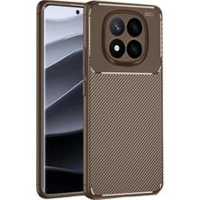 Cepmoda Redmi Note 14 Pro 4g Uyumlu Karbon Desenli Mat Silikon Telefon Kılıfı - Kahverengi