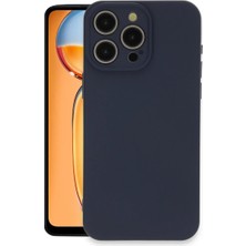 Cepmoda iPhone 15 Pro Max Lansman Kılıf - Iç Kısmı Kadife Kaplı - Esnek Silikon Kapak - Lacivert