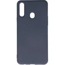 Cepmoda Samsung Galaxy A20S Lansman Kılıf - Iç Kısmı Kadife Kaplı - Esnek Silikon Kapak - Gri