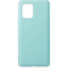 Cepmoda Samsung Galaxy A91 / S10 Lite Lansman Kılıf - Iç Kısmı Kadife Kaplı - Esnek Silikon Kapak - Turkuaz
