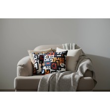 NDC Home Renkli Soyut Desenli Dekoratif Kırlent 2 Adet Kırlent Kılıfı – Modern Geometrik Tasarım 45 x 45 cm