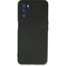 Cepmoda Oppo A16 Lansman Kılıf - Iç Kısmı Kadife Kaplı - Esnek Silikon Kapak - Siyah