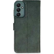 Cepmoda Samsung Galaxy A35 5g Uyumlu Kapaklı Kılıf - Cüzdanlı - Kopçalı - Yeşil