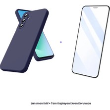 Cepmoda Samsung Galaxy A17 5g Lansman Kılıf + Tam Kaplayan Antistatik Ekran Koruyucu Set - Lacivert