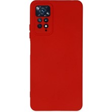 Cepmoda Redmi Note 11 Pro Lansman Kılıf - Iç Kısmı Kadife Kaplı - Esnek Silikon Kapak - Kırmızı