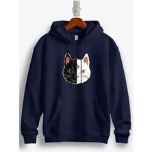 MGAX Kedili Moon Cat Baskılı Regular Kapşonlu Sweatshirt