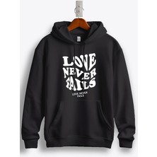 MGAX Aşk Love Never Fails Baskılı Regular Kapşonlu Sweatshirt