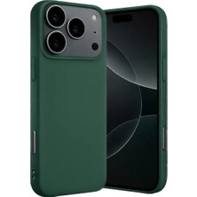 Cepmoda iPhone 17 Pro Max Lansman Kılıf - Iç Kısmı Kadife Kaplı - Esnek Silikon Kapak - Koyu Yeşil