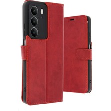 Cepmoda Realme C75 4g Uyumlu Kapaklı Kılıf - Cüzdanlı - Kopçalı - Kırmızı