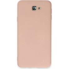 Cepmoda Samsung Galaxy J7 Prime Lansman Kılıf - Iç Kısmı Kadife Kaplı - Esnek Silikon Kapak - Pudra