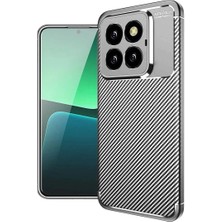 Cepmoda Mi 14T Pro Uyumlu Karbon Desenli Mat Silikon Telefon Kılıfı - Gri