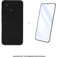Cepmoda Mi 13 Lansman Kılıf + Tam Kaplayan Antistatik Ekran Koruyucu Set - Siyah