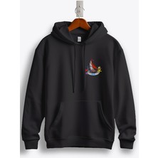 MGAX Denizci Yelkenli Gemi Arma Baskılı Regular Kapşonlu Sweatshirt