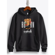 MGAX Sevimli Ayı Doğuştan Şampiyon Baskılı Regular Kapşonlu Sweatshirt