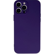 Cepmoda iPhone 13 Pro Max Lansman Kılıf - Iç Kısmı Kadife Kaplı - Esnek Silikon Kapak - Mor