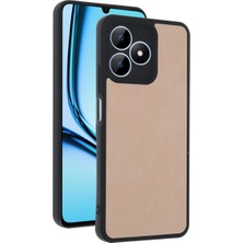 Cepmoda Realme Note 50 4g Uyumlu Deri Görünümlü Telefon Kılıfı Darbe Emici Kapak - Pudra