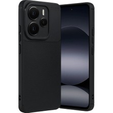 Cepmoda Note 14 5g Uyumlu Karbon Desenli Mat Silikon Telefon Kılıfı - Siyah