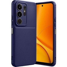 Cepmoda Vivo Y29 4g Uyumlu Karbon Desenli Mat Silikon Telefon Kılıfı - Lacivert