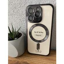 Apple Iphone 14 Pro Lens Korumalı Magsafe Şeffaf Silikon Kılıf