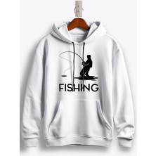 MGAX Balıkçı Fishing Man Baskılı Regular Kapşonlu Sweatshirt