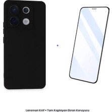 Cepmoda Redmi Note 13 Pro 5g Lansman Kılıf + Tam Kaplayan Antistatik Ekran Koruyucu Set - Siyah
