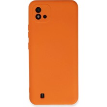 Cepmoda Realme C11 2021 Lansman Kılıf - Iç Kısmı Kadife Kaplı - Esnek Silikon Kapak - Turuncu