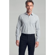 Bisse Regular Fit Paşa Yaka Pamuk Haki Erkek Gömlek GMCZG3PS22400003_D49