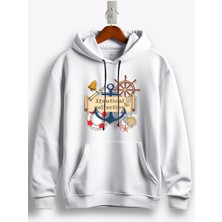 MGAX Denizci Nautical Collection Baskılı Regular Kapşonlu Sweatshirt