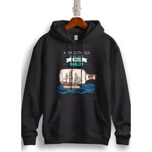 MGAX Denizci Smooth Sea Never Made Sailor Baskılı Regular Kapşonlu Sweatshirt