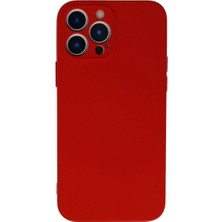 Cepmoda iPhone 13 Pro Lansman Kılıf - Iç Kısmı Kadife Kaplı - Esnek Silikon Kapak - Kırmızı