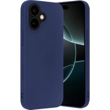 Cepmoda iPhone 17 Lansman Kılıf - Iç Kısmı Kadife Kaplı - Esnek Silikon Kapak - Lacivert