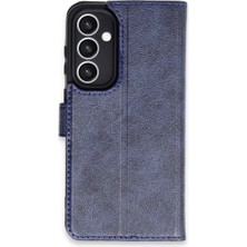 Cepmoda Samsung Galaxy S23 Fe Uyumlu Kapaklı Kılıf - Cüzdanlı - Kopçalı - Lacivert