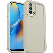 Cepmoda Oppo A74 4g Mat Kalın Silikon Telefon Kılıfı Darbe Emici - Krem