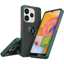 Cepmoda Redmi Note 14 4g Uyumlu Yüzüklü Kılıf - Buzlu Şeffaf - Yeşil