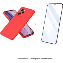 Cepmoda Poco X5 Pro 5g Lansman Kılıf + Tam Kaplayan Antistatik Ekran Koruyucu Set - Kırmızı