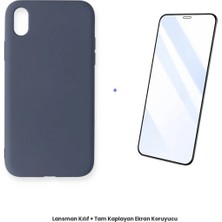 Cepmoda iPhone Xr Lansman Kılıf + Tam Kaplayan Antistatik Ekran Koruyucu Set - Gri
